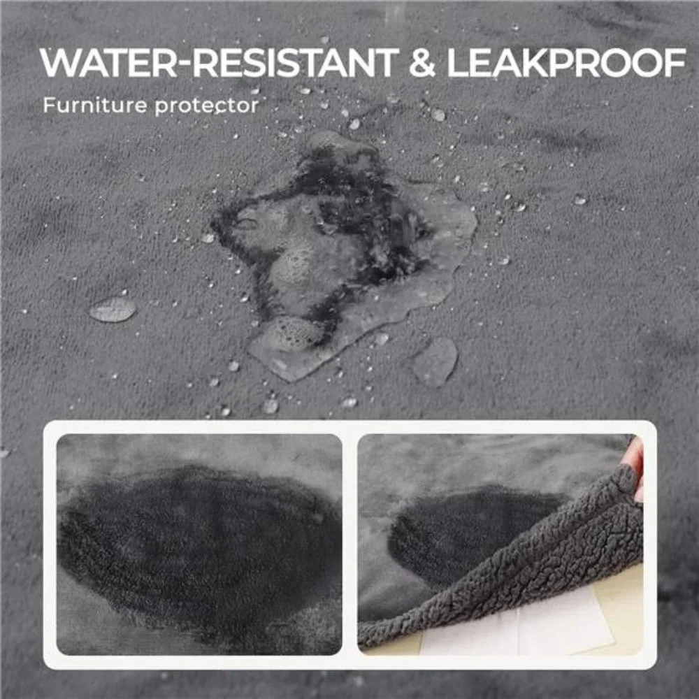 Waterproof Pet Blanket Reversible Sherpa Fleece Furniture Protector Cover